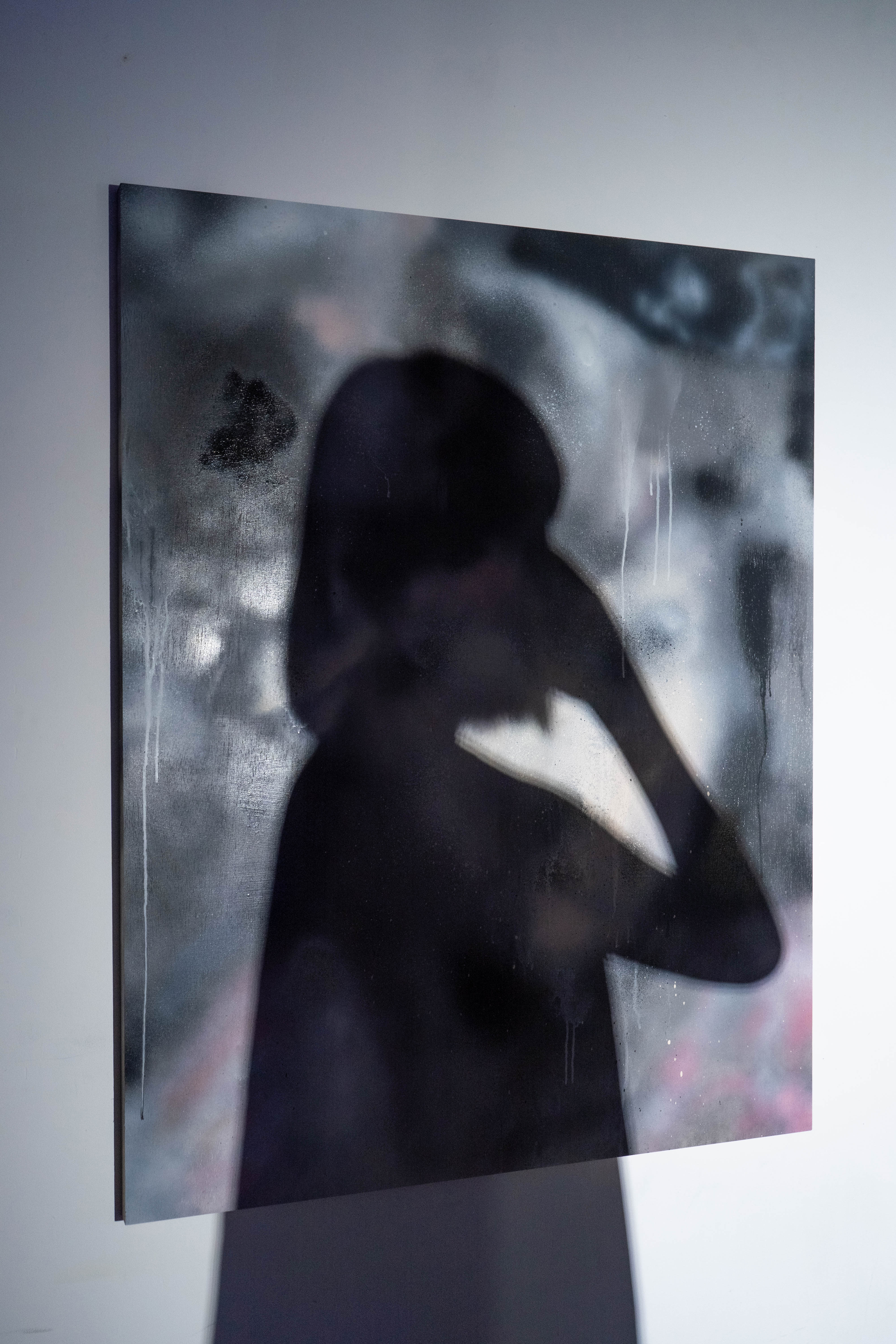 布施琳太郎『Retina Painting』2019年／鑑賞者の影